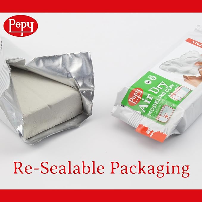 Pepy Premium European Air Dry Modeling Clay White 2.2 lb Box of 12 Bars - Image 4
