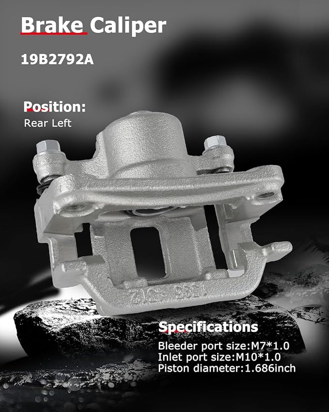cciyu Rear Left Brake Caliper Assembly w/Bracket 19B2792A For Infiniti For G35/For G37/For M35/For M45,For Nissan For 350Z/For 370Z