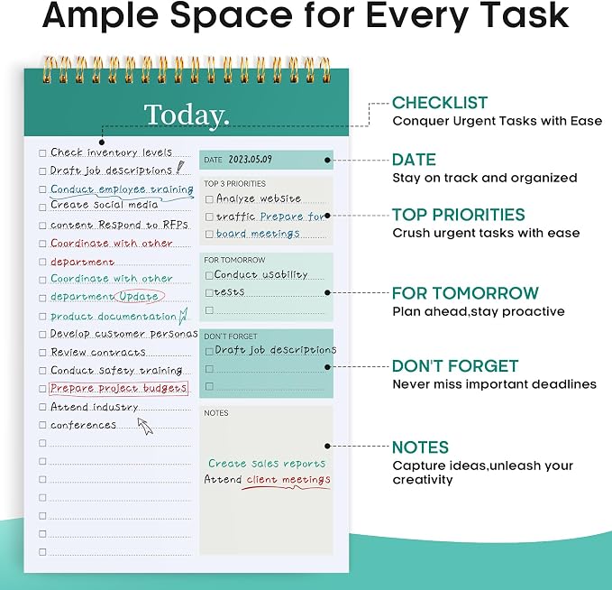 Taja 6 Pack of To Do List Notepad - Image 2