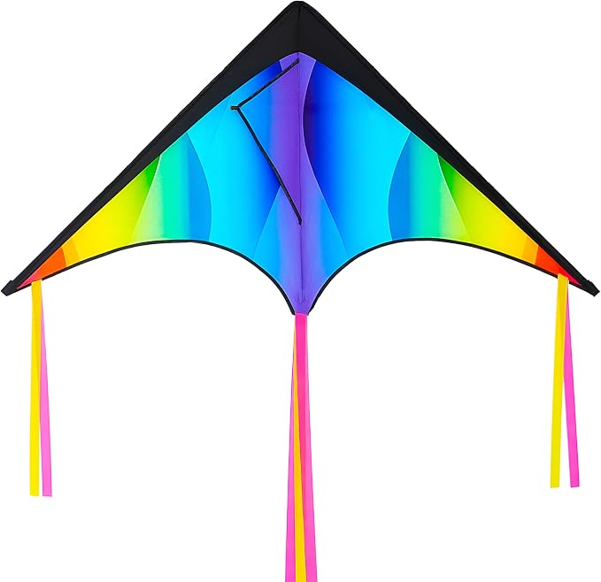 JOYIN Large Delta Kite Gradient Rainbow, Large Delta Beach Kite by JOYIN