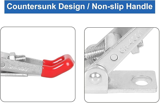 16 PCS Adjustable Toggle Clamp 360 lbs Holding Capacity Toggle Latch Hasp Clamp GH-4001 Lockable Quick Release Pull Latch Silver Metal Draw Latch for Door, Box Case Trunk, Smoker Door, Jig
