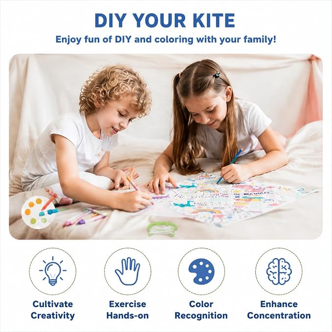DIY Blank Kites for Kids, Bulk Kites for DIY Decorating Coloring, Kite Making - Image 5