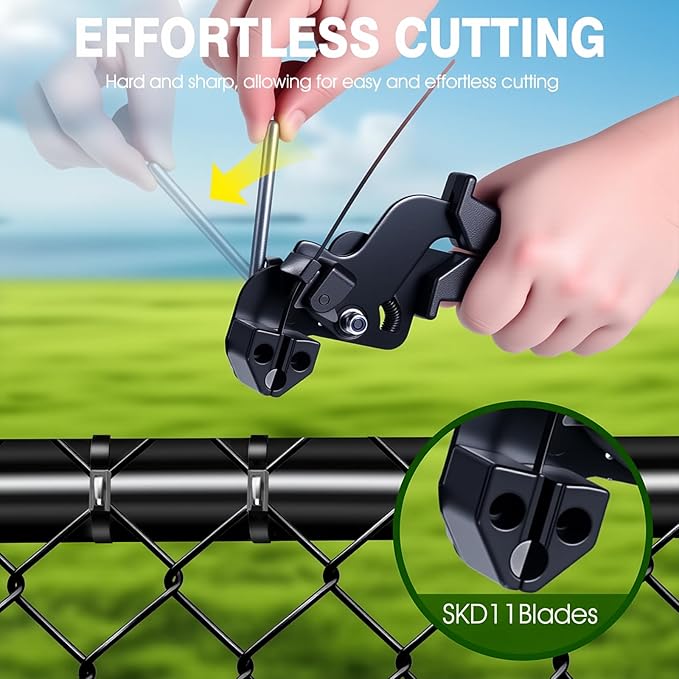 Black Metal Zip Ties with Stainless Steel Cable Tie Gun for Fastening and Cutting Metal Cable Ties, with 100pcs 11.8inch Uv Resistant Steel Zip Ties for Chain Link Fence, Exhaust Pipe