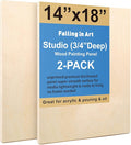 Falling in Art 2 Pack 14x18 Unfinished Birch Wood Panels Kit by FallinginArt