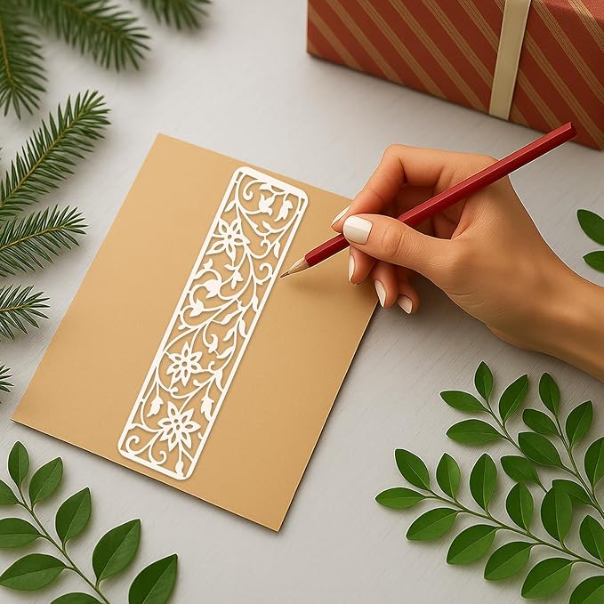 INFUNLY 16Pcs Botanical Lace Wall Stencil - Image 7