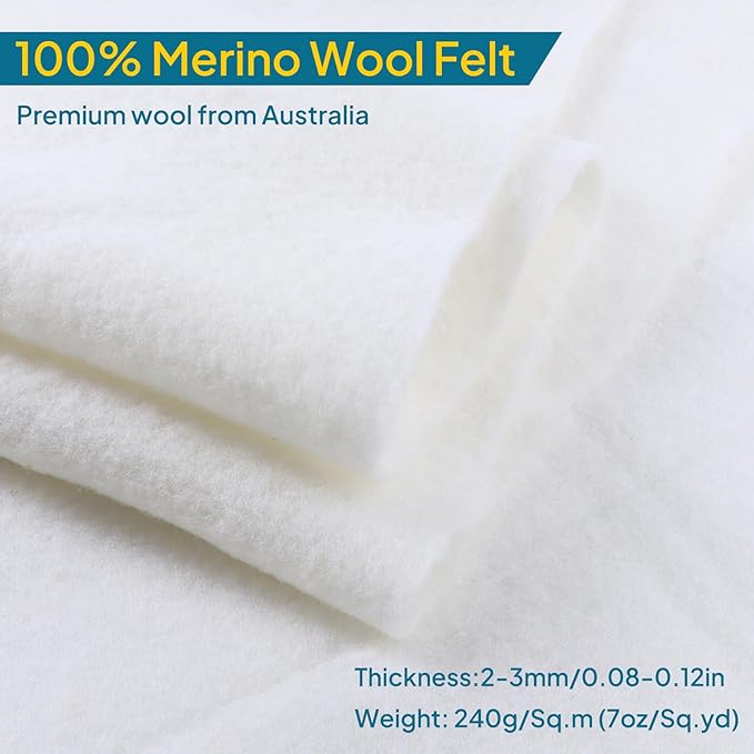 TOPANGATC Pre Felt Wool Felt Fabric, Pure Merino Wool Felt - Image 2