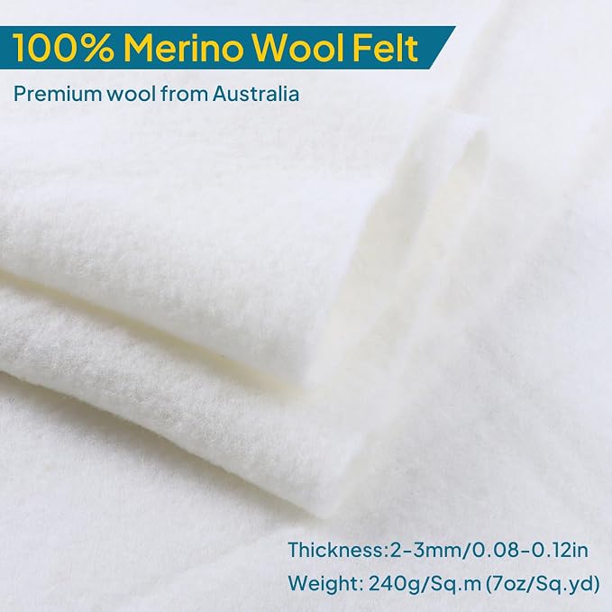 TOPANGATC Pre Felt Wool Felt Fabric, Pure Merino Wool Felt - Image 2