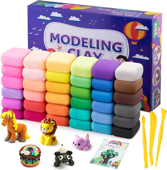 Air Dry Clay, 36 Colors Modeling Clay Kit by Exptolii