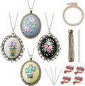 ZOCONE 4 Packs Embroidery Necklace Kits, Embroidery Pendant Kit Mini Cross by ZOCONE