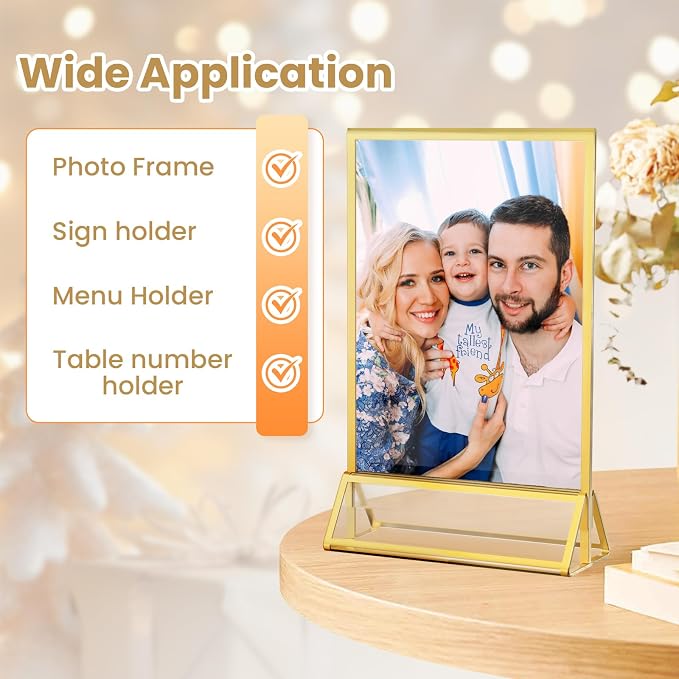 6PCS Acrylic Sign Holder 8.5X11 Double-Sided Gold Frames | Gold Picture Frames - Image 5
