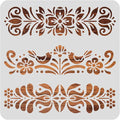 BENECREAT Plastic Folk Decorative Painting Stencil Templates, 12x12inch Floral by BENECREAT