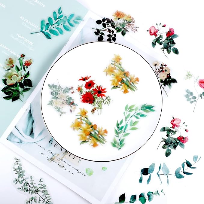 80 Pieces Natural Vintage Flower Stickers - Image 5