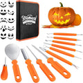 Bifrost Pumpkin Carving Kit, Halloween Pumpkin Carving Tools 22 Piece Premium Stainless Steel Tool Set with Stencils & Convenient Storage Bucket for Effortless Halloween Decorating