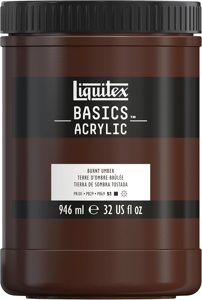 Liquitex BASICS Acrylic Paint, 946ml Jar, Burnt Umber by Liquitex