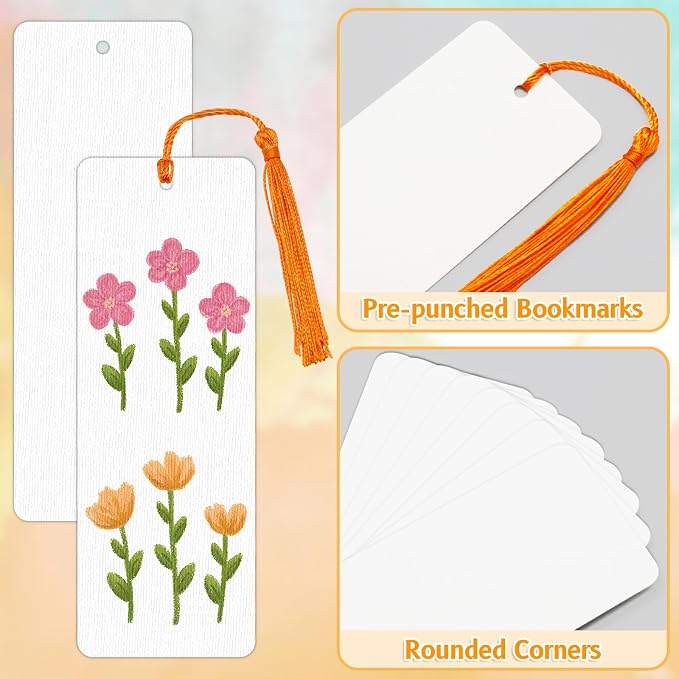 DSYIL 50 Sets Watercolor Paper Bookmarks - Image 4