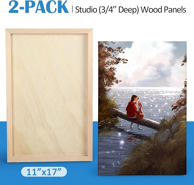 Falling in Art 2 Pack 11x17 Unfinished Birch Wood Panels Kit - Image 6