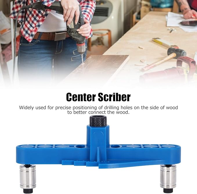 Woodworking Drilling Marking Tool Dowel Jig Center Scriber Line Offset Ideal for Precise Hole Positioning ABSIron
