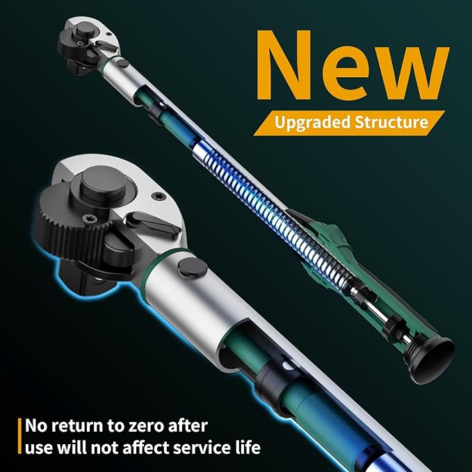 Torque Wrench 1/2 Drive, Inch Pounds Torque Wrench,Bike Tool Small Mini Click Torque Wrenches 72 Tooth 50-250 Ft.lb/68-339 Nm, Bicycle Car Tire Adjustable In lbs Torch Wrench With Storage Case