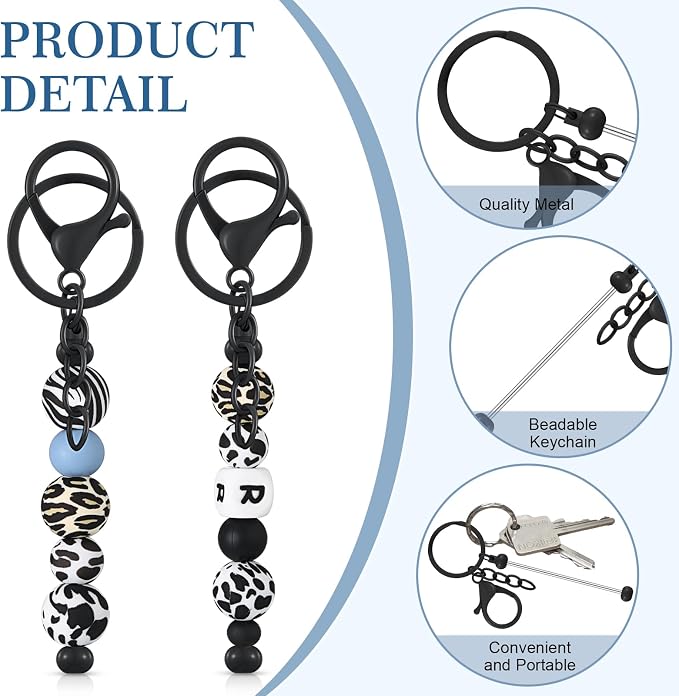 Tondiamo 24 Pcs Beadable Keychain Bars Bulk Beads - Image 3