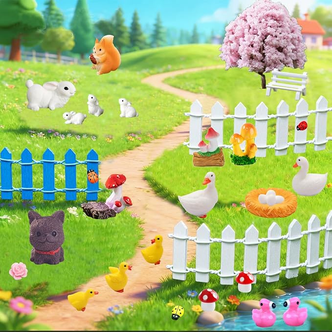U-Zimikee 100 Pcs Mini Fairy Garden Accessories - Image 4