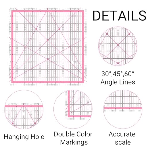 Quilting Rulers, 4 Square Quilting Templates - Image 3