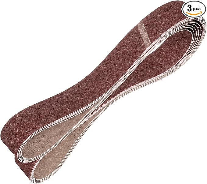HARFINGTON 2 x 72 Inch Sanding Belts, 3 Pcs 80 Grits Aluminum Oxide Abrasive Belt Sander File Belt for Woodworking, Metal Polishing, Knife Sharpener