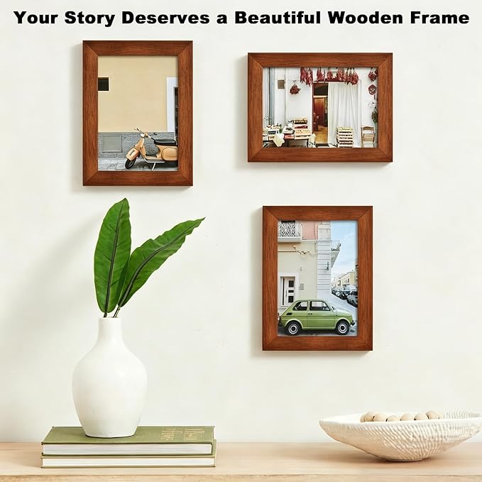 RPJC 5x7 Picture Frames Made of Solid Wood High Definition Glass - Image 4
