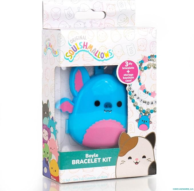 Original Squishmallows Boyle The Bat Bracelet Kit, Makes 3 Accessories - Image 9
