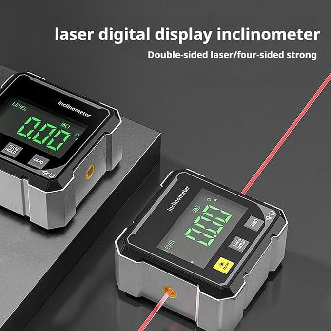 Digital Angle Finde, 2026 Upgraded 4-Side Magnetic Digital Angle Gauge, Cube Inclinometer with Backlight, Magnetic Electronic Level Angle Finder Tool Protractor Inclinometer Woodworking Tools