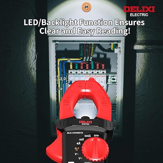 Digital Clamp Meter 4000 Counts Multimeter Tester, Professional 600A AC Current & Voltage Tester with Auto-Ranging, 600V AC/DC Voltage, Resistance, Continuity, Diode, NCV for Industrial and Home Use