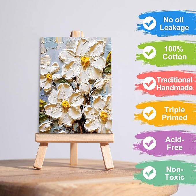ESRICH Small Canvases for Painting, 5x7 Canvas for Painting 72 Pack, Mini - Image 3