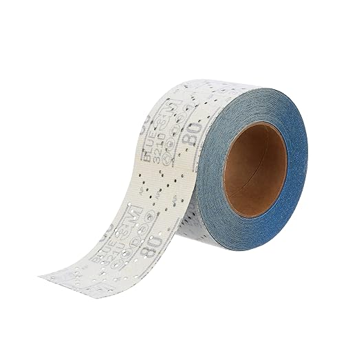3M Hookit Blue Abrasive Sheet Roll, 36187, Multi-Hole, 2.75 in x 13 yd, 80+ Grade, Automotive Sanding Roll Sandpaper for Coating Removal, Body Repair, Auto Sanding