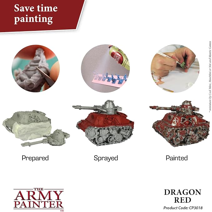 The Army Painter Colour Primer, Dragon Red Spray Paint, Resin and Plastic Primer - Image 2