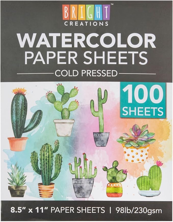 Bright Creations Printable Cold Pressed Watercolor Paper Bulk Pad - Image 5