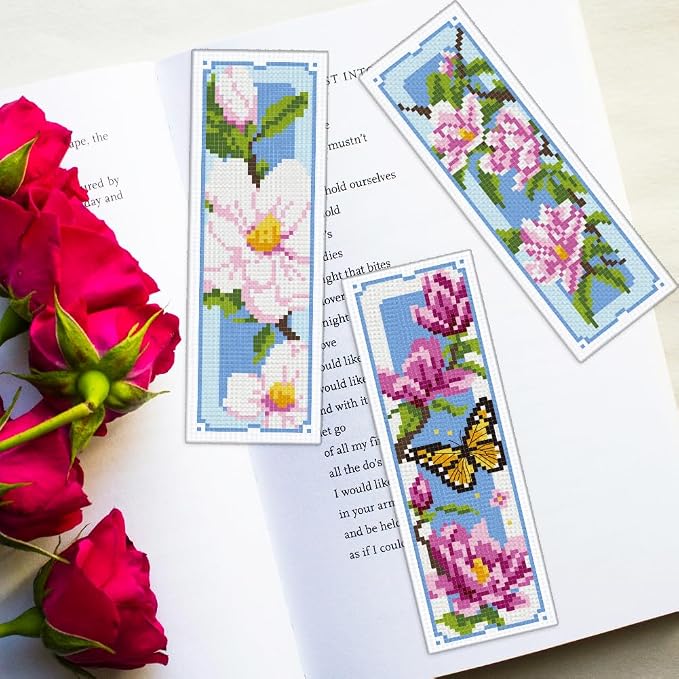 ORIGACH 6 Set Magnolia Cross Stitch Bookmark Kits - Image 6