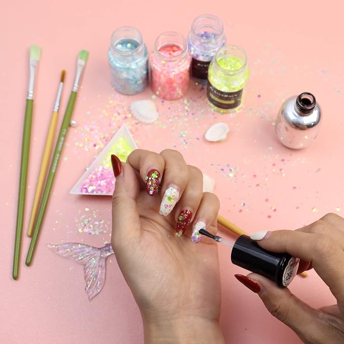 Glow in the Dark Glitter, 12 Colors Chunky Glitter - Image 6