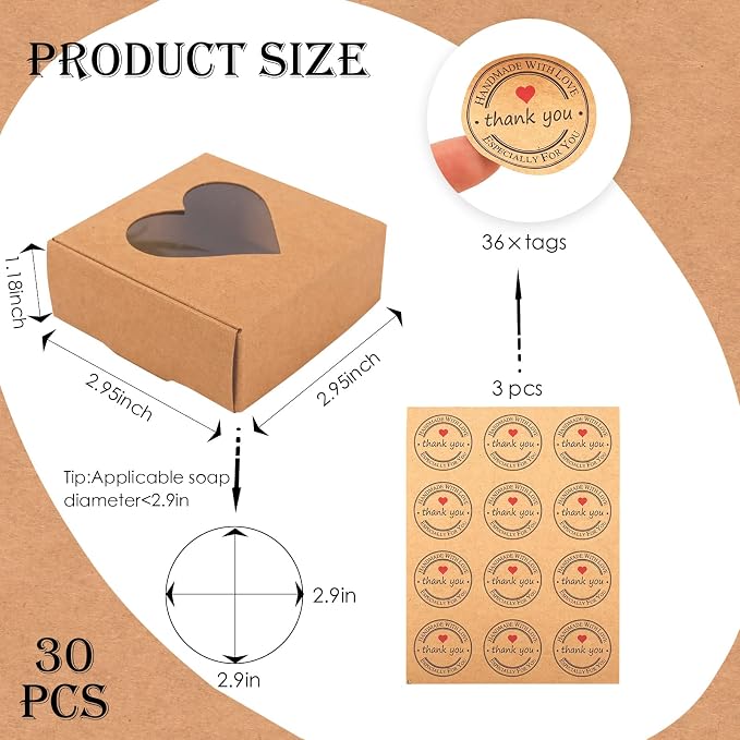 Moukiween 30 PCS Brown Soap Boxes - Image 2