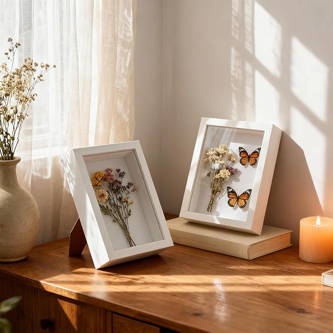SHENLIU 12 Pack 4 x 6 Inches Shadow Box Frame, Small Wood Frame Memory Display - Image 2