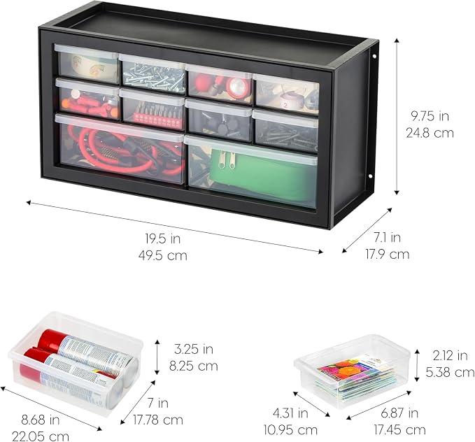 IRIS USA 10-Drawer Organizer, Made in USA, Teacher Toolbox, Plastic Storage - Image 3