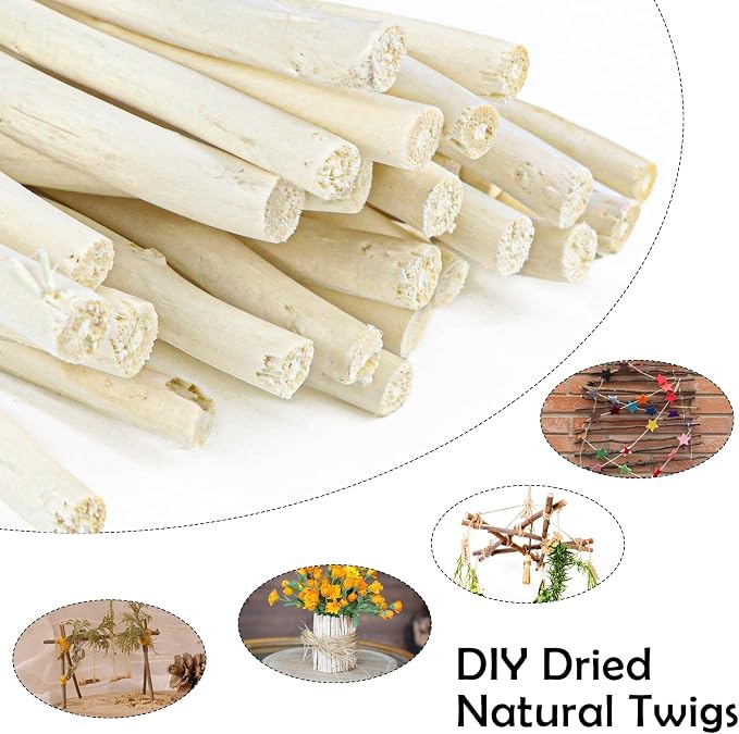 50Pcs Natural Twigs, Driftwood Branches, Unfinished Timber Rods - Image 3