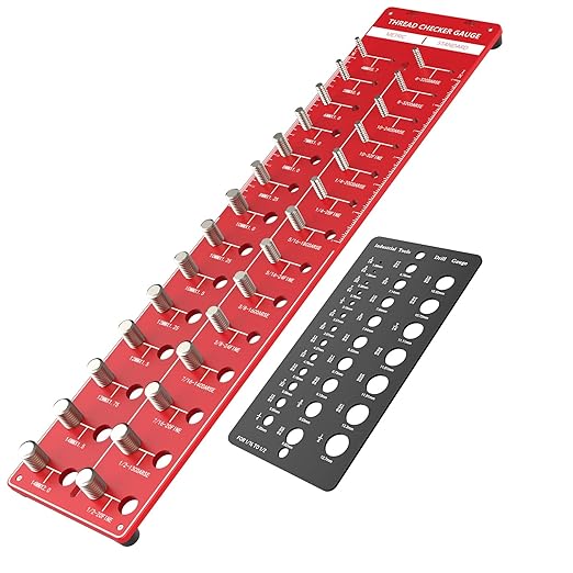 Thread Checker 2 PCS, Nut and Bolt Thread Checker, Aluminum Bolt Size and Thread Gauge, Bolt Size Finder, Wall Mountable or Flat Bolt Thread Identifier with Inch and Centimeter Scale