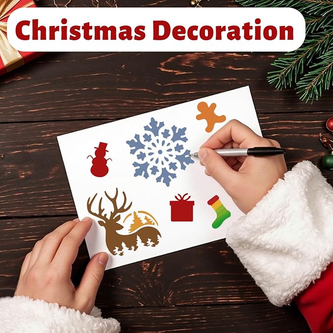 72 PCS 3x3 Inch Christmas Stencils - Image 3
