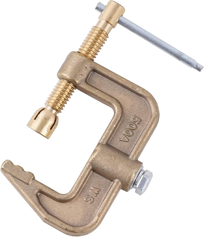 Welding Ground Clamp 500Amp G-style Solid Brass Clamping Range up to 44mm Earth Clamp For TIG/MIG/MMA Tig Welder Machines