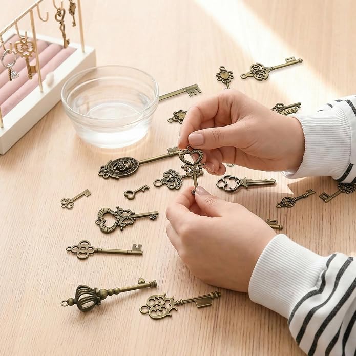Hicarer 80 Pieces Antique Silver Pendants Charms Pendants Gothic Jewelry Making - Image 4