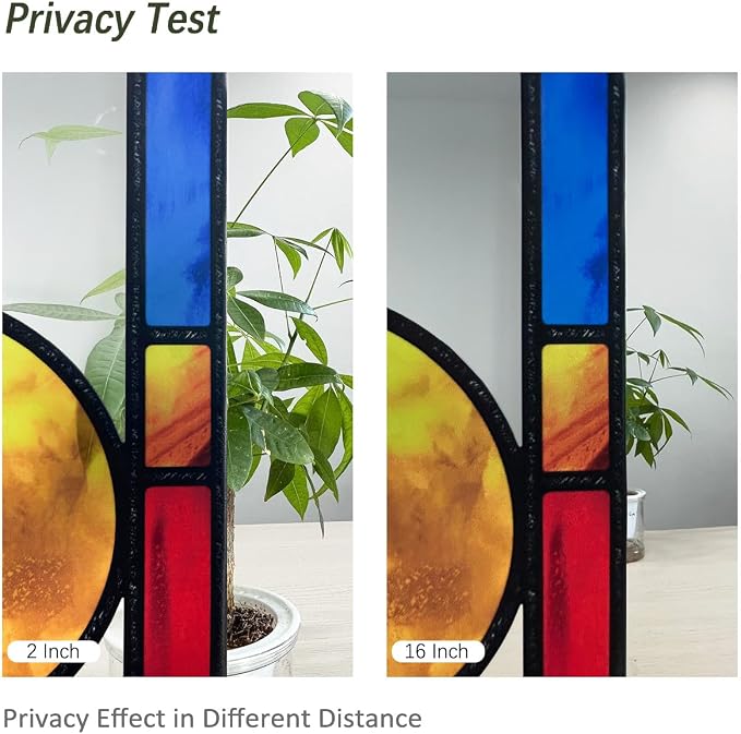 Original Hand Drawn Faux Stained Glass Window Film, Double-Sided Static Film - Image 2