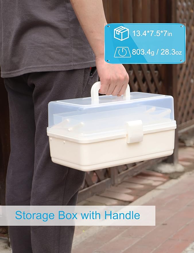 3 Layer Multipurpose Storage Box White Tackle Box Organizer - Image 2