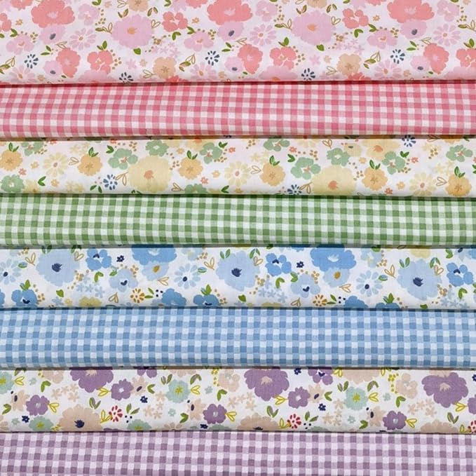 Cotton Fabric DIY Making Supplies Quilting Patchwork Fabric Fat Quarter Bundles by Antetek