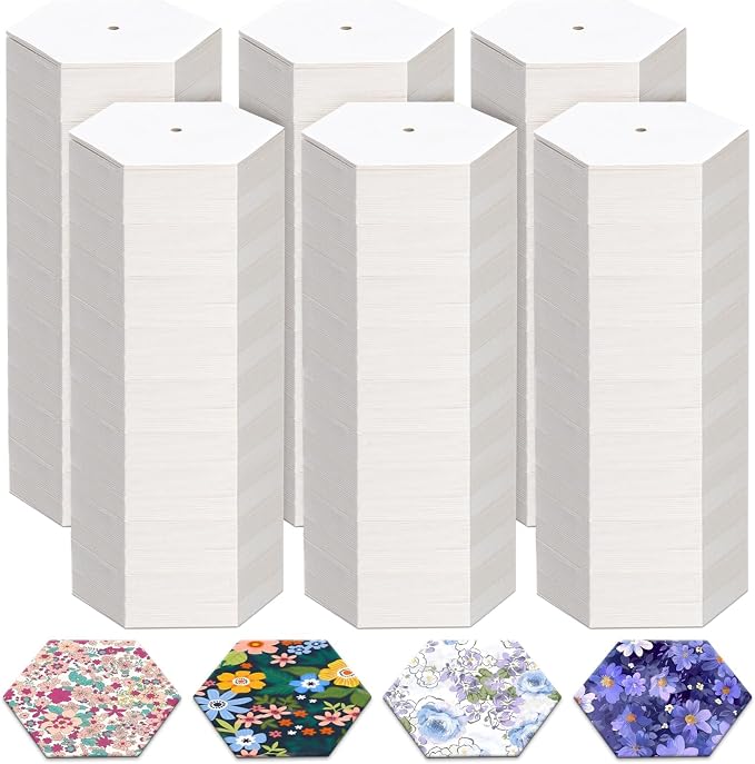 1200 PCS 1 Inch White Hexagon Piecing Paper Templates, Quilting Templates by Neworkg