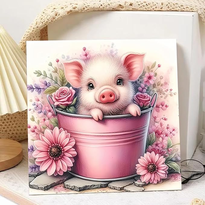hkejoi Pig Paint by Numbers Kit - Image 2