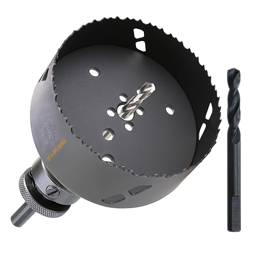 5-3/4 Inch Deep HSS Bi Metal Hole Saw with Arbor Depth 2.1” for Metal Thick Wood PVC Drywall Aluminum Big Slot New Sharp Teeth Heavy Duty Hole Saw Bit